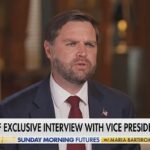Vice -Presidente JD Vance durante uma apresentação no Futures da Fox News na manhã de domingo, domingo, 10 de agosto de 2025