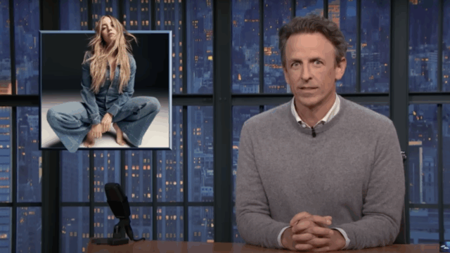 Seth Meyers responde à defensiva de Trump Sydney Sweeneys American Eagle AD

