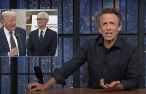 Seth Meyers responde à reunião tensa de Trumps com o CEO da Apple, Tim Cook Seth Meyers responde à reunião tensa de Trumps com o CEO da Apple, Tim Cook