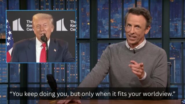 Seth Meyers tem uma reação direta a Trump, que se recusa a honrar os artistas

