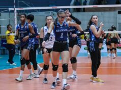 Shaina Ntura permite que Adamson derrote o campeão de Cesafi Shaina Nitura e os Adamson Lady Falcons durante a perna de Cebu da Super League (SSL) da Shakey (SSL).