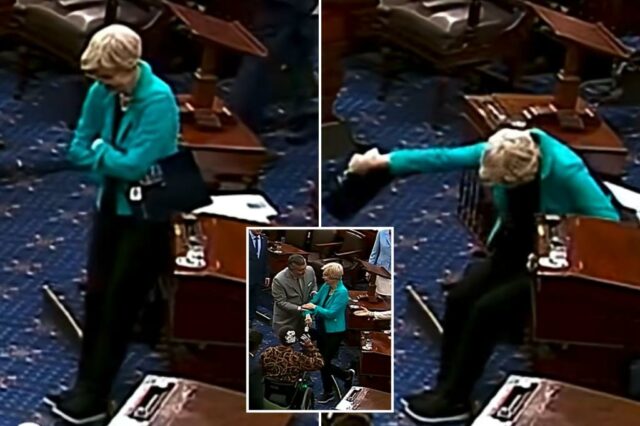 Sonhar. Elizabeth Warren cai no chão do Senado, quando os republicanos oferecem ajuda dupla, enquanto votava em Israel

