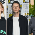 Evan Peters e sua namorada Natalie Engel saem para uma aparência rara