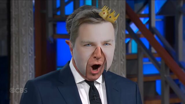 Stephen Colbert traz a máscara de demolição de JD Vance como "Insane Stailed Baby Carev" sobre os escândalos de água

