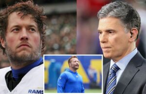 “Sumin Sayn” – Mike Florio levanta bandeiras vermelhas na lesão nas costas de Matthew Stafford enquanto compartilhava a atualização ambígua em Sean McVay Rams QB March Madness Logo