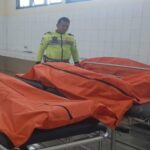 Suzuki Ertiga atingiu um caminhão de Tronton que parou no ombro da estrada de pedágio de Cipali, 3 pessoas foram mortas