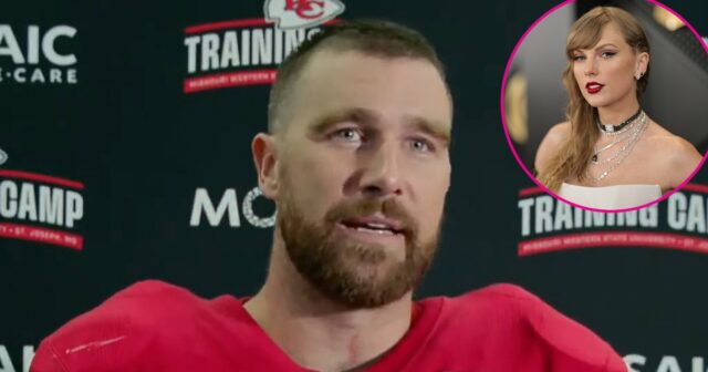 Os Swifties encontraram uma pista de corda invisível na conferência de imprensa de campo de treinamento Travis Kelce Travis