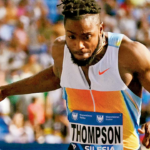 Thompson superou Noah Lears por 0,3 segundos em uma corrida de 100 metros
