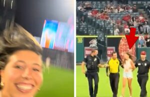 Tiktoker filma -se invadindo o campo no jogo Angels antes da prisão 082125_baseball_field_runner_kal