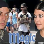 Travis Barker Kourtney Kardashian Rocky Disney Magic Kingdom Main Getty TMZ Composite