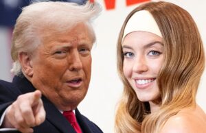 Trump espresso dobrou Sydney Swie para o controverso anúncio, Taylor Swift Donald Trump e Sydney Svene 1
