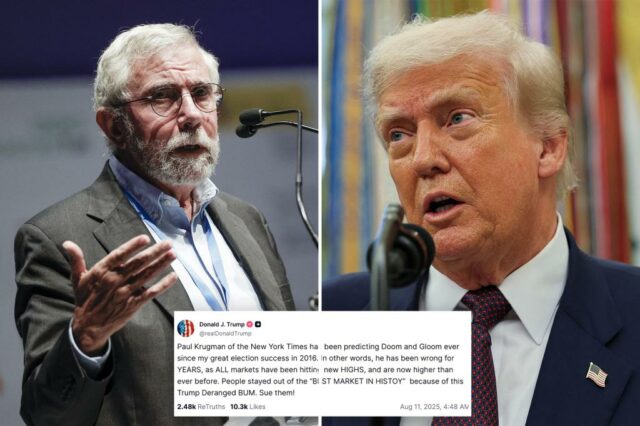 Trump quebra o Prêmio Nobel do economista Paul Krygman como um "boom insano" depois que ele criticou as tarifas de amadurecimento

