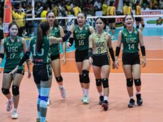 USC ganha pódio de perna SSL Cebu sobre USPF Universidade de San Carlos Lady Warriors durante uma partida contra a Fundação da Universidade de Southern Philippines no convite nacional da Super League da Shakey