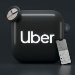 Ícone Uber 3D com relógio e iPhone