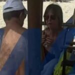 Michele Ann Joy Bourda, 59, é mostrada nesta foto, lançada pela Media Grega, com o marido Christos apenas algumas horas antes de ela desaparecer