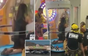 Um erro – sem adulto preso em Chuck E. Arcade de queijo – os bombeiros da Califórnia vêm para salvar Um erro - sem adulto preso em Chuck E. Arcade de queijo - os bombeiros da Califórnia vêm para salvar