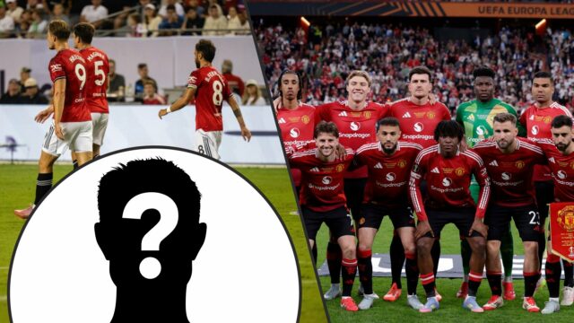 Rasmus Hojlund comemora a pontuação durante a partida da Premier League Summer Série entre o Manchester United e o Bournemut no Soldier Field em 2025 em Chicago, Illinois.