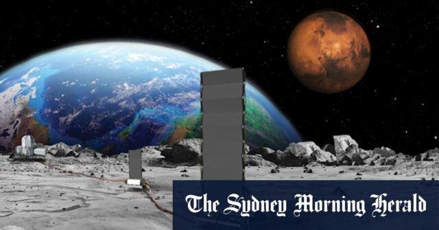 Uma imagem conceitual da superfície lunar do reator nuclear.