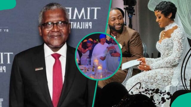 Vídeo do comércio de Dangote e Pretty Lady no casamento de Daindo faz as pessoas falarem

