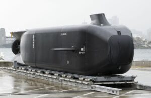 A Austrália revela uma nova arma de ‘fantasma’ subaquática de US $ 1,7 bilhão A inauguração do tubarão fantasma, um submarino Uncrewed, em Garden Island, Sydney. 10 de setembro de 2025.