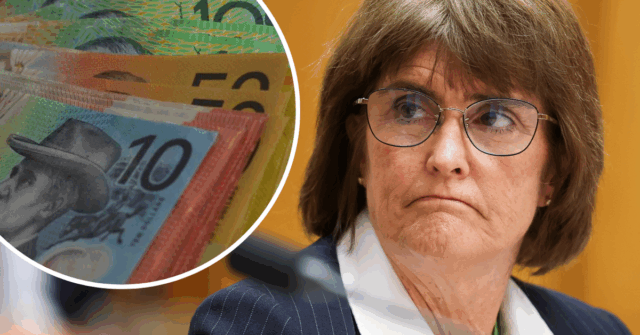 A governadora do Reserve Bank, Michele Bullock, governadora durante uma audiência do Comitê Permanente de Economia na Casa do Parlamento, em Canberra, em 22 de setembro de 2025.