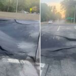 Estrada desmaiada em Nova York.