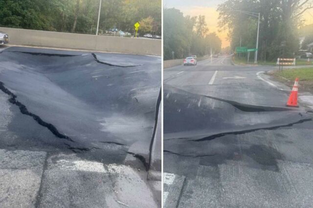 Estrada desmaiada em Nova York.
