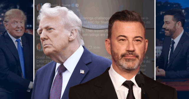 Esta foto fornecida pela ABC mostra o candidato presidencial republicano Donald Trump, à esquerda, com o apresentador Jimmy Kimmel, em 