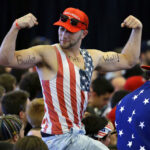 FILE - Nick Fuentes, far-right activist, holds a rally at the Lansing Capitol, in Lansing, Mich., Nov. 11, 2020. Former President Donald Trump had dinner Tuesday, Nov. 22, 2022, at his Mar-a-Lago club with the rapper formerly known as Kanye West, who is now known as Ye, as well as Nick Fuentes, who has used his online platform to spew antisemitic and white supremacist retórica.