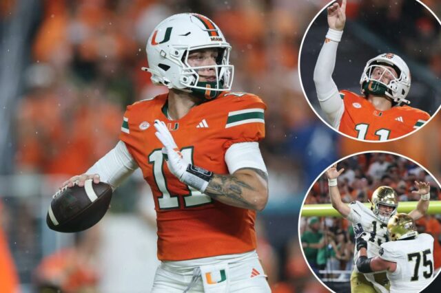 A estréia estelar de Carson Beck lidera o número 10 de Miami pelo número 6 Notre Dame em Thriller

