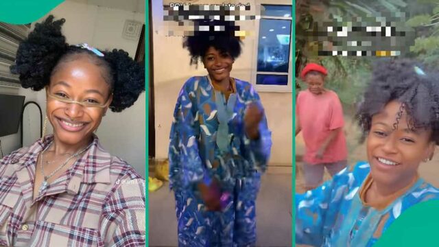 A senhora nigeriana usa as roupas do pai tarde para ver a mãe, o vídeo deixa muitos emocionais

