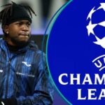 ATALANTA DOW ADEMOLA Lookman da equipe da Liga dos Campeões para enfrentar o Paris Saint-Germain