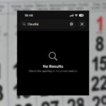 Alguns usuários relatam que a pesquisa está quebrada no aplicativo iOS 26 Apple Calendar | ScreenGrab de pesquisa falhada sobre a imagem do calendário borrado