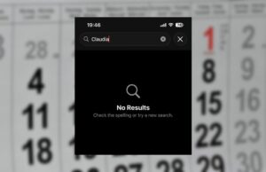 Algumas pessoas relatam que a pesquisa é invadida no aplicativo de programação do iPhone 26 Apple Alguns usuários relatam que a pesquisa está quebrada no aplicativo iOS 26 Apple Calendar | ScreenGrab de pesquisa falhada sobre a imagem do calendário borrado