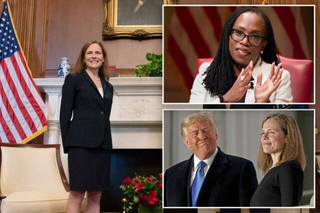 Amy Coney Barrett defende Jackson Jabs como 'garantido' em rara aparência pública


