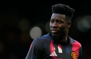 Andre Onana pode fazer o lançamento do Manchester United versus a celebridade anterior do Red Devils, transferência preparada para ser garantida O goleiro do Manchester United, Andre Onana, enfrentando Lyon.