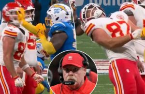 Andy Reid irritou depois que a torta de chá de Chargers escapa ejeção para bater em Travis Kelce Andy Reid irritou depois que a torta de chá de Chargers escapa ejeção para bater em Travis Kelce