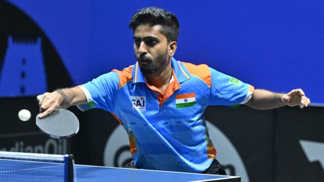 As atividades esportivas indianas abrangem, 10 de setembro: Sathiyan, Harmet, Payas Entre em quartas de final do campeonato de posição nacional da UTT 

