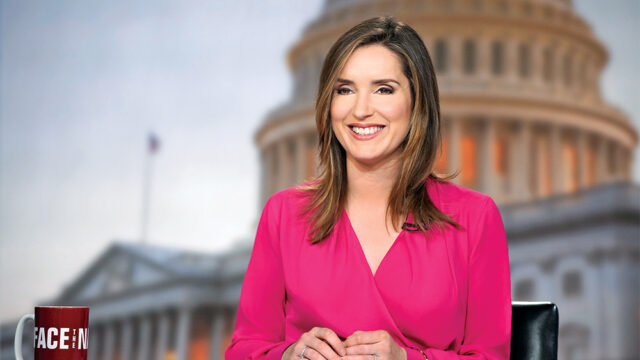 Margaret Brennan, the new anchor of "Face the Nation," talks to affiliates from Washington, D.C. on Friday, February 23, 2018 ahead of her first Sunday broadcast as permanent moderator. Photo: Chris Usher/CBS ÃÂ©2018 CBS Broadcasting Inc. All Rights Reserved.