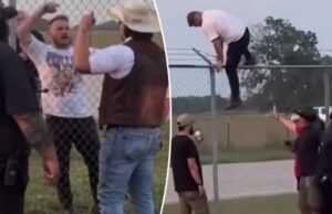 Assista Zach Bryan Scale Fence, lançar ‘ameaças de morte’ em luta selvagem com o cantor de companheiro de campo: ‘Coma um snickers mano’ Assista Zach Bryan Scale Fence, lançar 'ameaças de morte' em luta selvagem com o cantor de companheiro de campo: 'Coma um snickers mano'