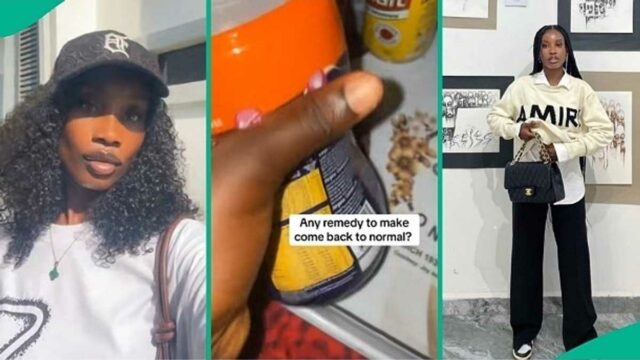 Assista a tendências de vídeo enquanto Lady grita depois de abrir o recipiente de chá que ela comprou no Mall

