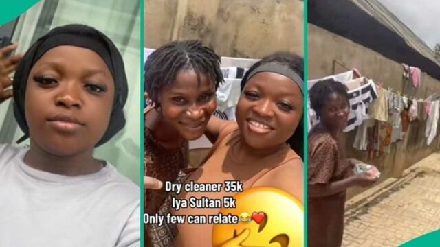 Assista ao vídeo como a senhora nigeriana mostra uma mulher que lavou suas roupas sujas para N5K

