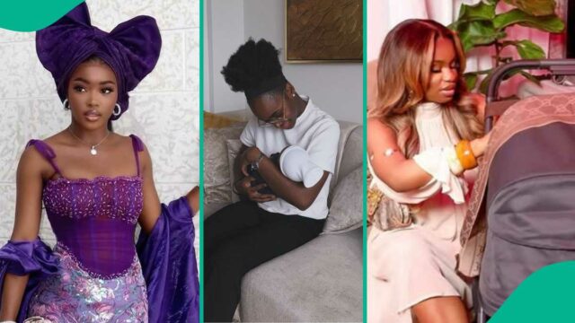Assista ao vídeo emocionante como filha de Mercy Aigbe, Michelle, visita Priscilla Ojo e seu bebê no Canadá

