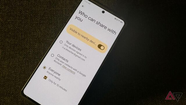 Atualmente, a remodelação da tela cheia do Quick Share está impressionando os telefones Android extras 


