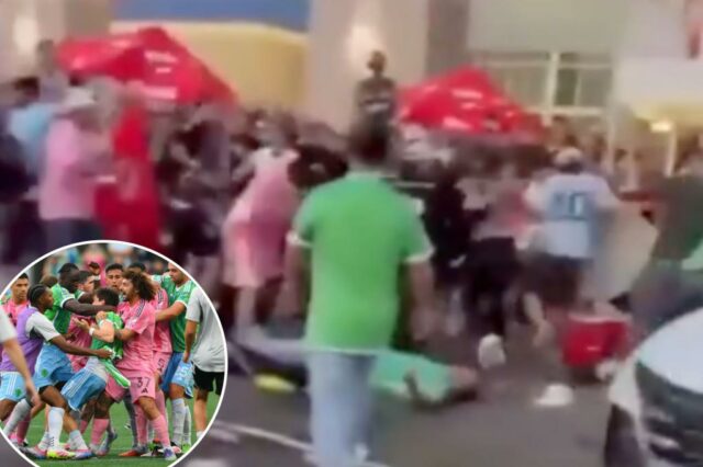 Broando de fãs de futebol maciço erupção após o final da Copa das Ligas Chaóticas

