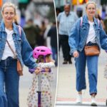 Cameron Diaz passeia por Nova York com a filha Raddix, 5, em raro passeio