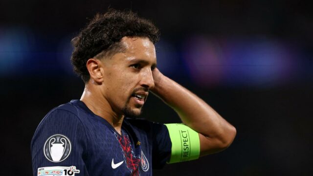 Capitão do PSG Marquinhos com lesão na perna 

