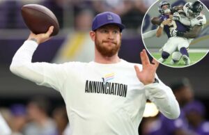 Carson Wentz faria história da NFL se ele começar para os vikings após a lesão de JJ McCarthy Logotipo de Fantasia Underdog