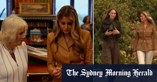 Catherine, princesa de Gales e rainha Camilla, Melania Trump em Windsor

