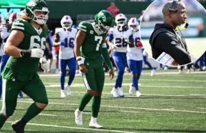 Como Aaron Glenn, de Jets, está se aproximando da incerteza da lesão de Justin Fields Justin Fields reage durante o jogo Jets-Bills em 14 de setembro de 2025.